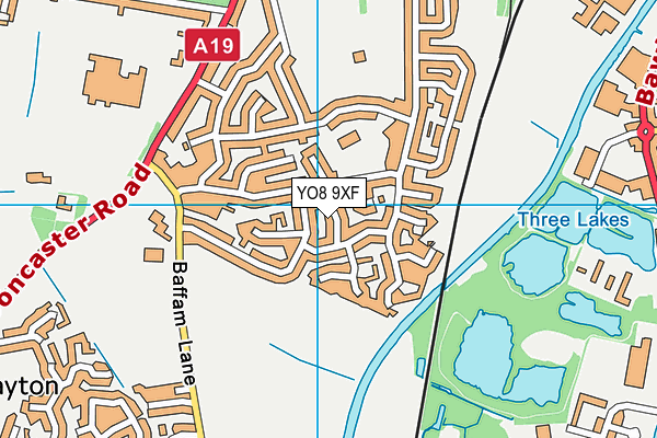 YO8 9XF map - OS VectorMap District (Ordnance Survey)