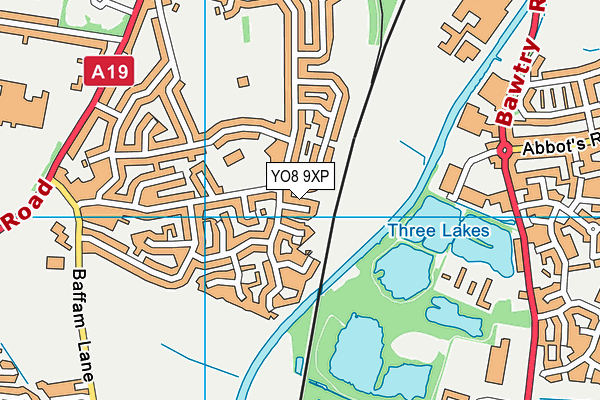 YO8 9XP map - OS VectorMap District (Ordnance Survey)