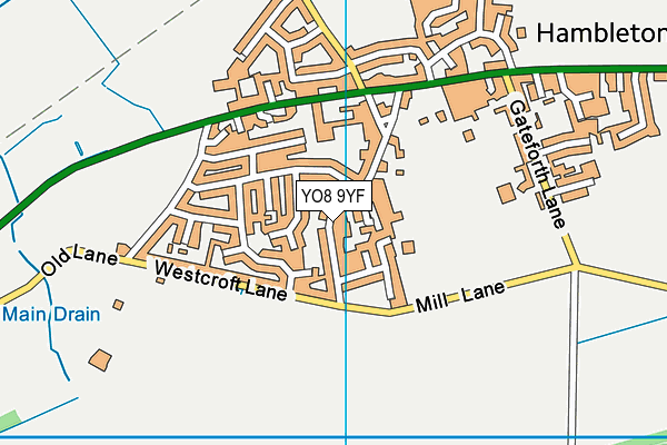 YO8 9YF map - OS VectorMap District (Ordnance Survey)