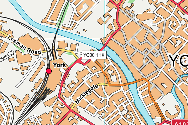 YO90 1HX map - OS VectorMap District (Ordnance Survey)