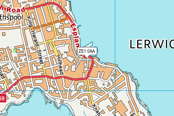 ZE1 0AA map - OS VectorMap District (Ordnance Survey)