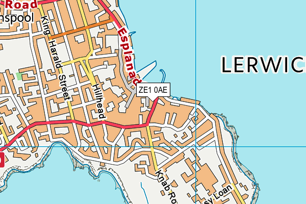 ZE1 0AE map - OS VectorMap District (Ordnance Survey)