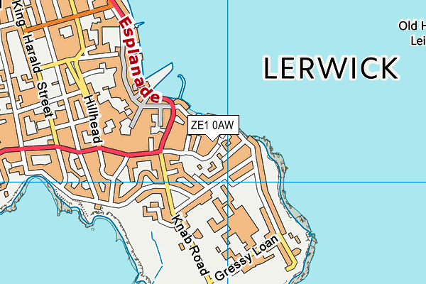 ZE1 0AW map - OS VectorMap District (Ordnance Survey)