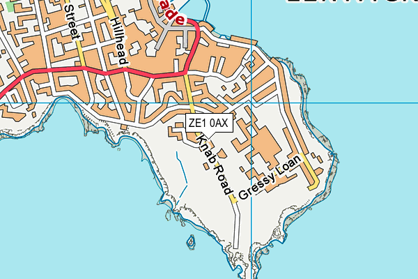 ZE1 0AX map - OS VectorMap District (Ordnance Survey)