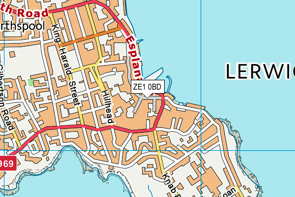 ZE1 0BD map - OS VectorMap District (Ordnance Survey)