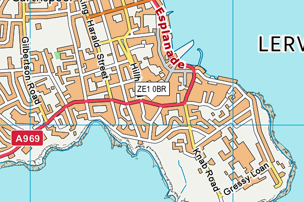 ZE1 0BR map - OS VectorMap District (Ordnance Survey)
