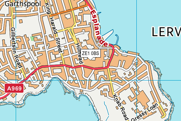ZE1 0BS map - OS VectorMap District (Ordnance Survey)