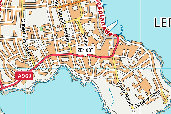 ZE1 0BT map - OS VectorMap District (Ordnance Survey)