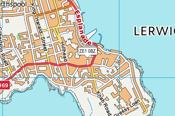 ZE1 0BZ map - OS VectorMap District (Ordnance Survey)