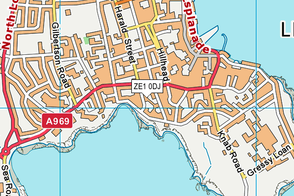 ZE1 0DJ map - OS VectorMap District (Ordnance Survey)