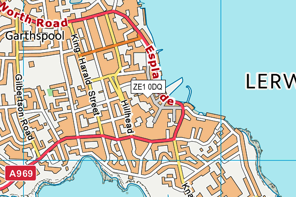 ZE1 0DQ map - OS VectorMap District (Ordnance Survey)