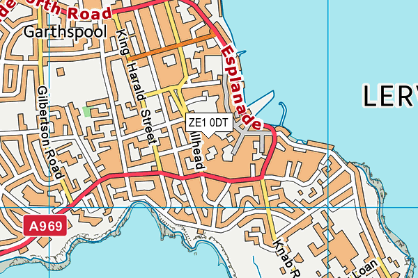 ZE1 0DT map - OS VectorMap District (Ordnance Survey)