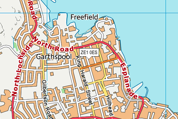 ZE1 0ES map - OS VectorMap District (Ordnance Survey)