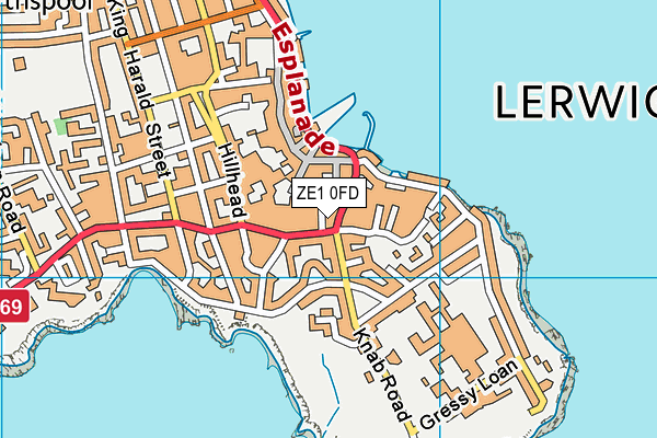 ZE1 0FD map - OS VectorMap District (Ordnance Survey)