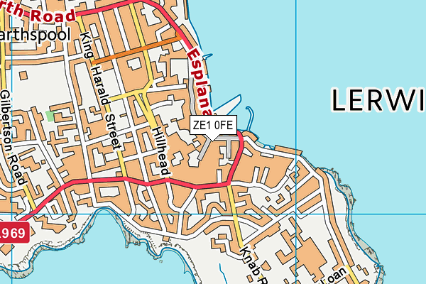 ZE1 0FE map - OS VectorMap District (Ordnance Survey)