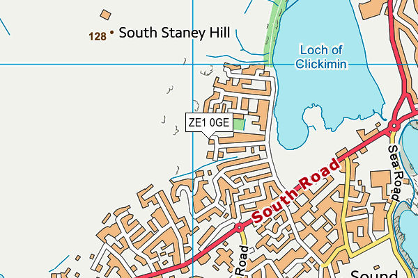ZE1 0GE map - OS VectorMap District (Ordnance Survey)