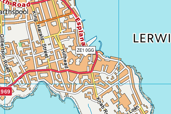 ZE1 0GG map - OS VectorMap District (Ordnance Survey)