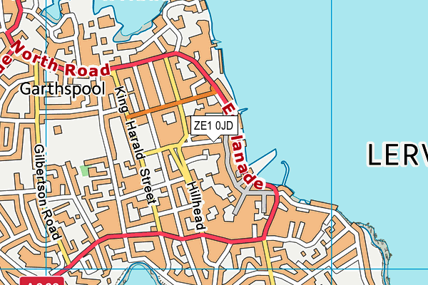 ZE1 0JD map - OS VectorMap District (Ordnance Survey)