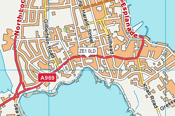 ZE1 0LD map - OS VectorMap District (Ordnance Survey)