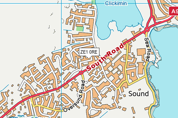 ZE1 0RE map - OS VectorMap District (Ordnance Survey)