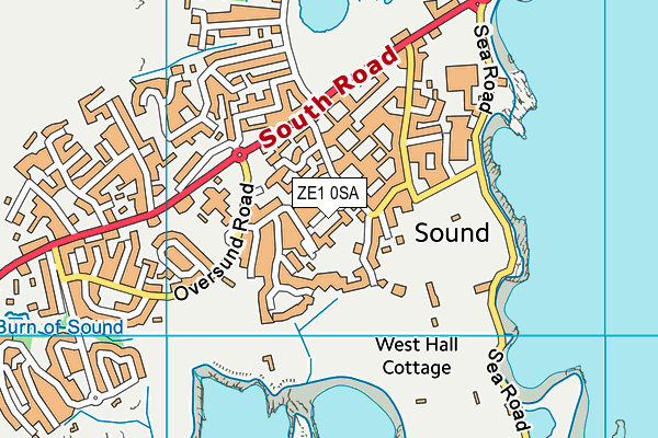 ZE1 0SA map - OS VectorMap District (Ordnance Survey)