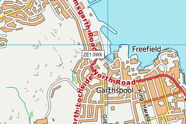 ZE1 0WX map - OS VectorMap District (Ordnance Survey)