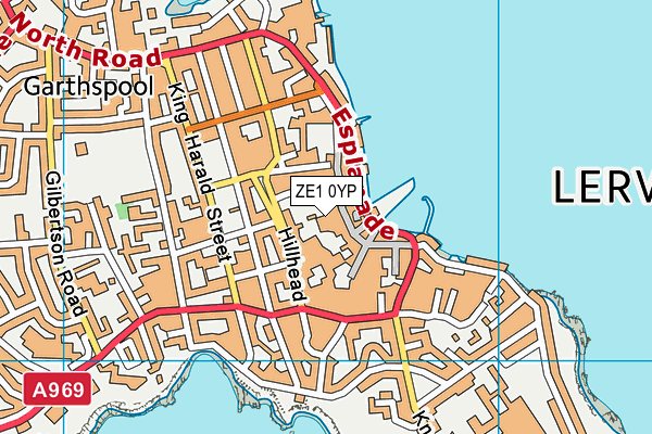 ZE1 0YP map - OS VectorMap District (Ordnance Survey)