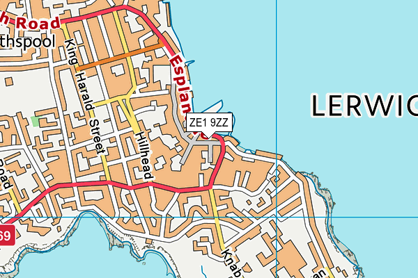 ZE1 9ZZ map - OS VectorMap District (Ordnance Survey)