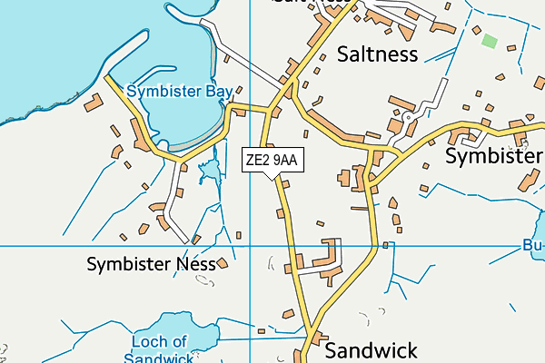 ZE2 9AA map - OS VectorMap District (Ordnance Survey)