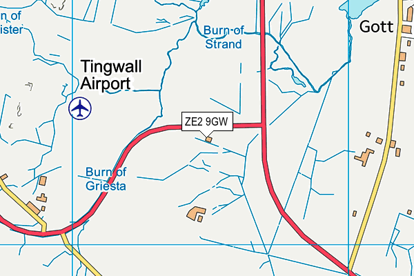 ZE2 9GW map - OS VectorMap District (Ordnance Survey)