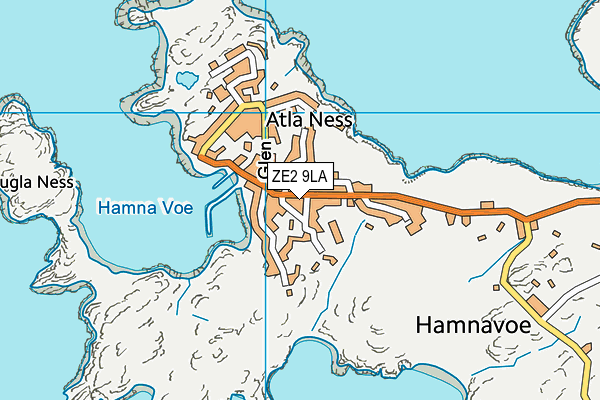 ZE2 9LA map - OS VectorMap District (Ordnance Survey)