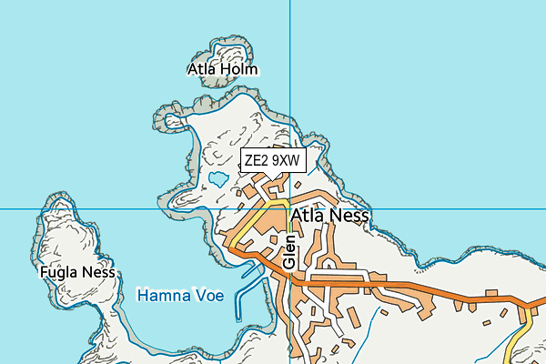 ZE2 9XW map - OS VectorMap District (Ordnance Survey)