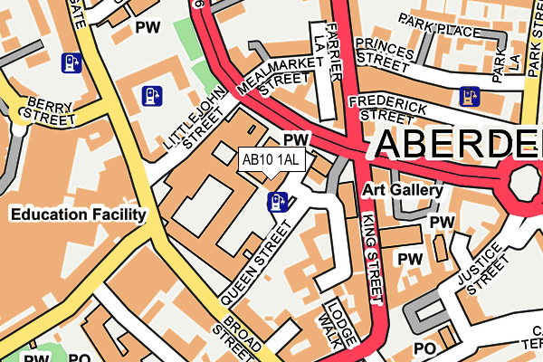 AB10 1AL map - OS OpenMap – Local (Ordnance Survey)