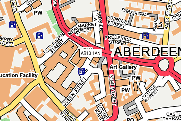 AB10 1AN map - OS OpenMap – Local (Ordnance Survey)