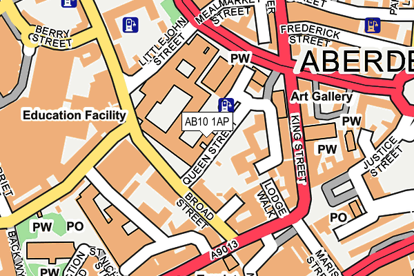 AB10 1AP map - OS OpenMap – Local (Ordnance Survey)