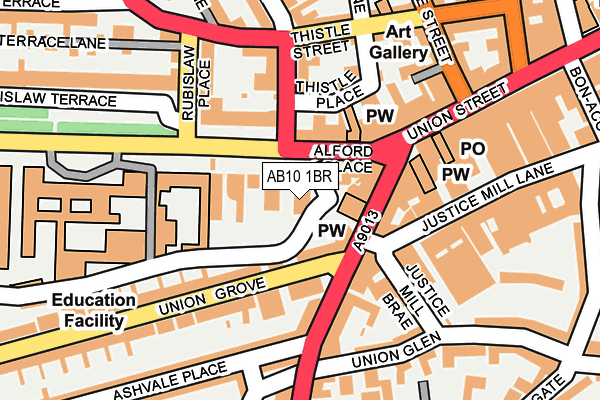 AB10 1BR map - OS OpenMap – Local (Ordnance Survey)
