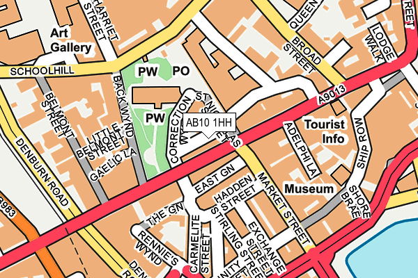 AB10 1HH map - OS OpenMap – Local (Ordnance Survey)