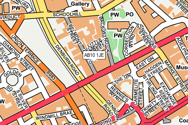 AB10 1JE map - OS OpenMap – Local (Ordnance Survey)