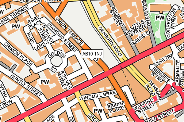 AB10 1NJ map - OS OpenMap – Local (Ordnance Survey)