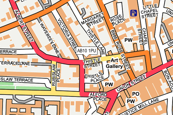 AB10 1PU map - OS OpenMap – Local (Ordnance Survey)