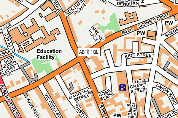AB10 1QL map - OS OpenMap – Local (Ordnance Survey)