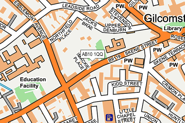 AB10 1QQ map - OS OpenMap – Local (Ordnance Survey)