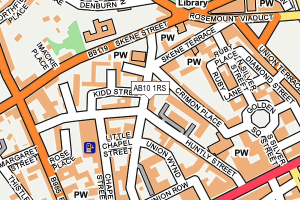 AB10 1RS map - OS OpenMap – Local (Ordnance Survey)