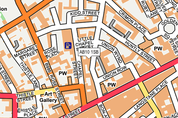 AB10 1SB map - OS OpenMap – Local (Ordnance Survey)