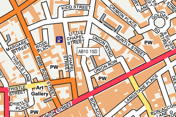 AB10 1SD map - OS OpenMap – Local (Ordnance Survey)