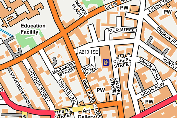 AB10 1SE map - OS OpenMap – Local (Ordnance Survey)
