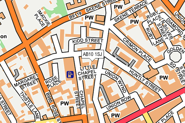 AB10 1SJ map - OS OpenMap – Local (Ordnance Survey)
