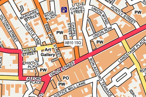 AB10 1SQ map - OS OpenMap – Local (Ordnance Survey)