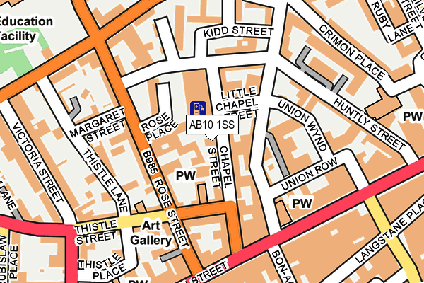 AB10 1SS map - OS OpenMap – Local (Ordnance Survey)