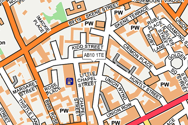 AB10 1TE map - OS OpenMap – Local (Ordnance Survey)